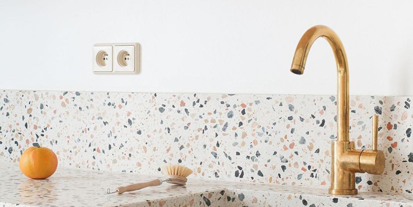 Terrazzo aanrechtblad keuken trendmateriaal